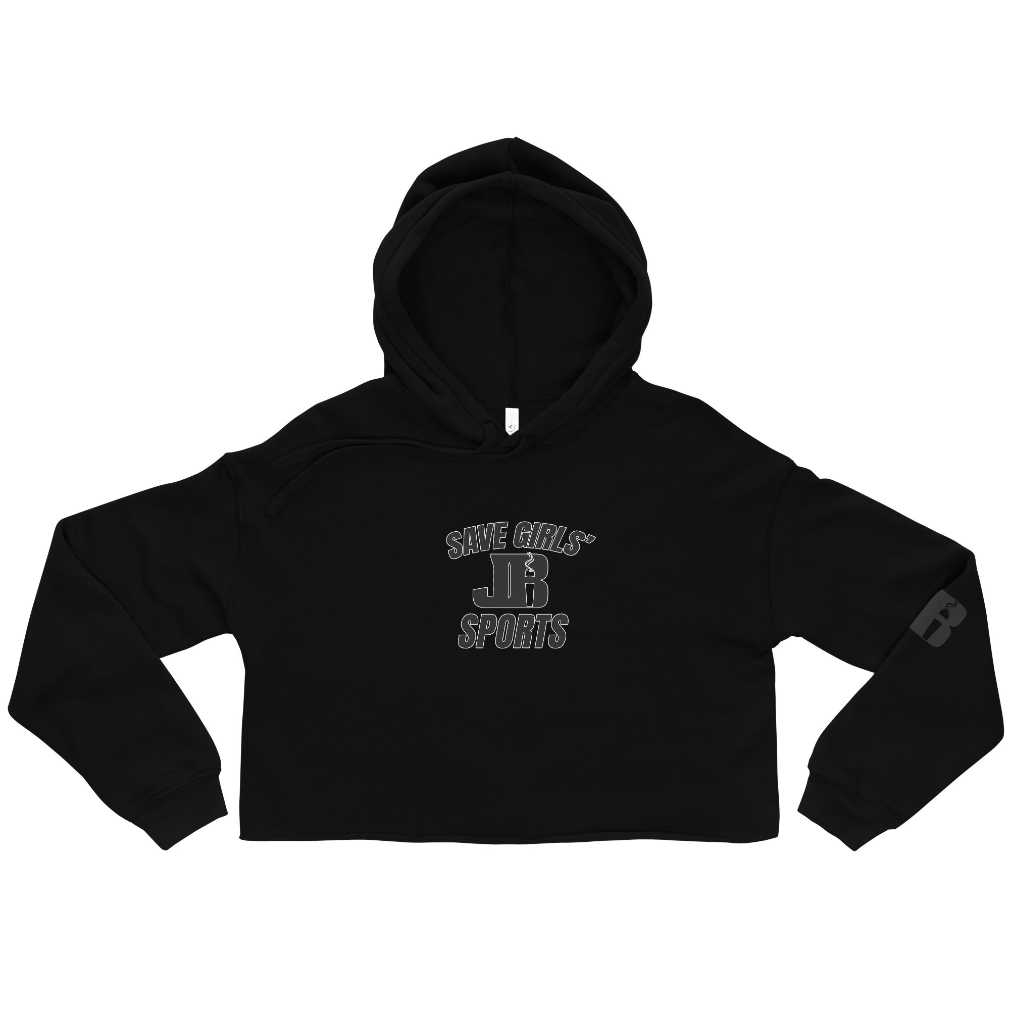 Save Girls' Sports Black - Crop Hoodie